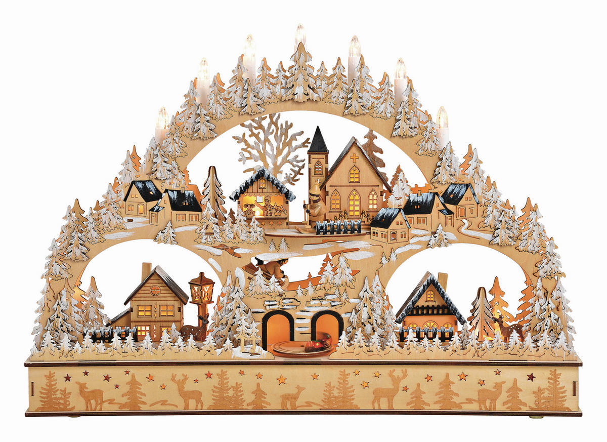 LICHTERBOGEN - Beige/Braun, LIFESTYLE, Holz (60/42/10cm)