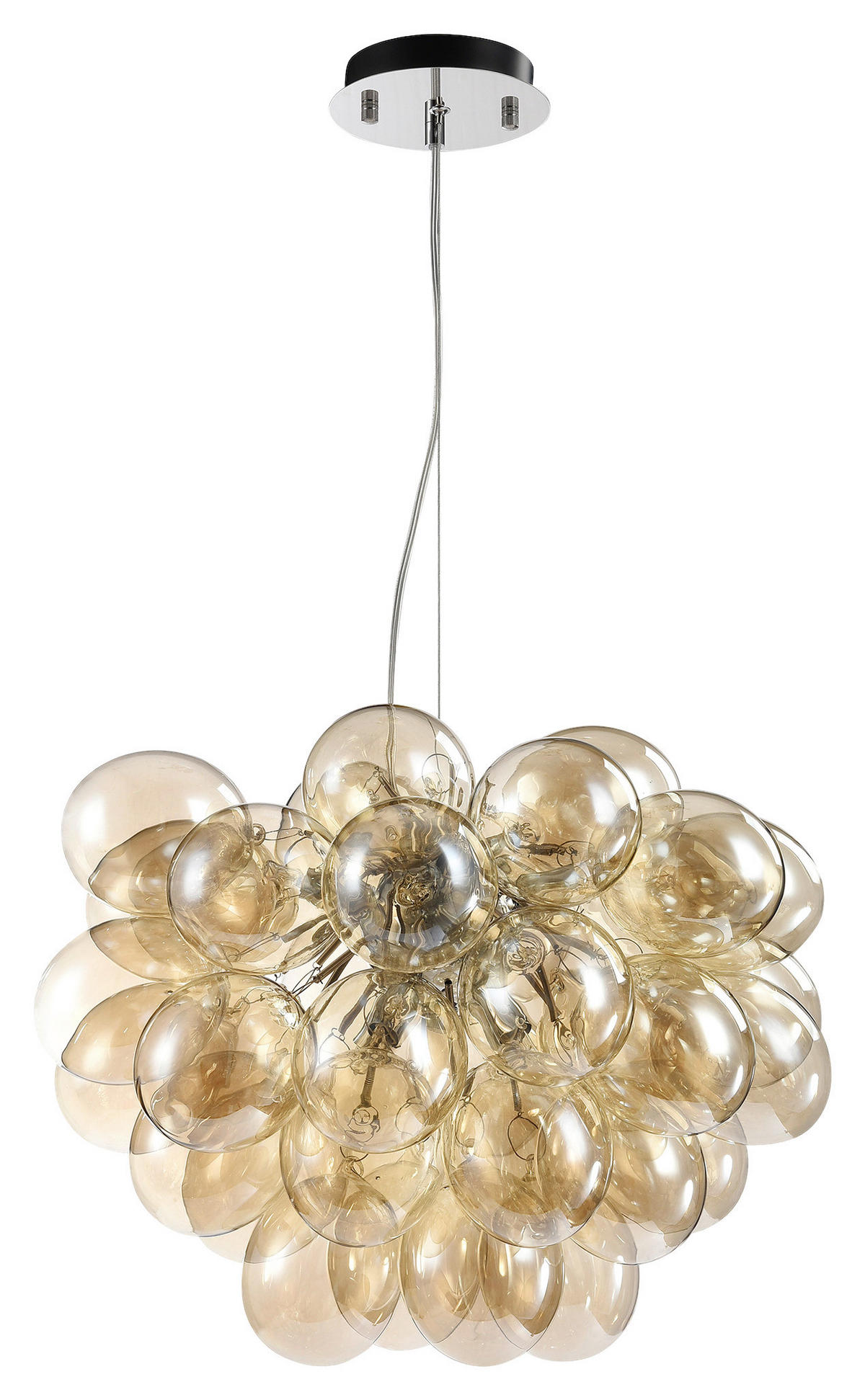 PENDELLEUCHTE 50/40/50 cm  - Bernsteinfarben/Nickelfarben, Trend, Glas/Metall (50/40/50cm) - MAYTONI