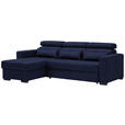 ECKSOFA in Webstoff Dunkelblau  - Schwarz/Dunkelblau, Design, Kunststoff/Textil (179/240cm) - Carryhome