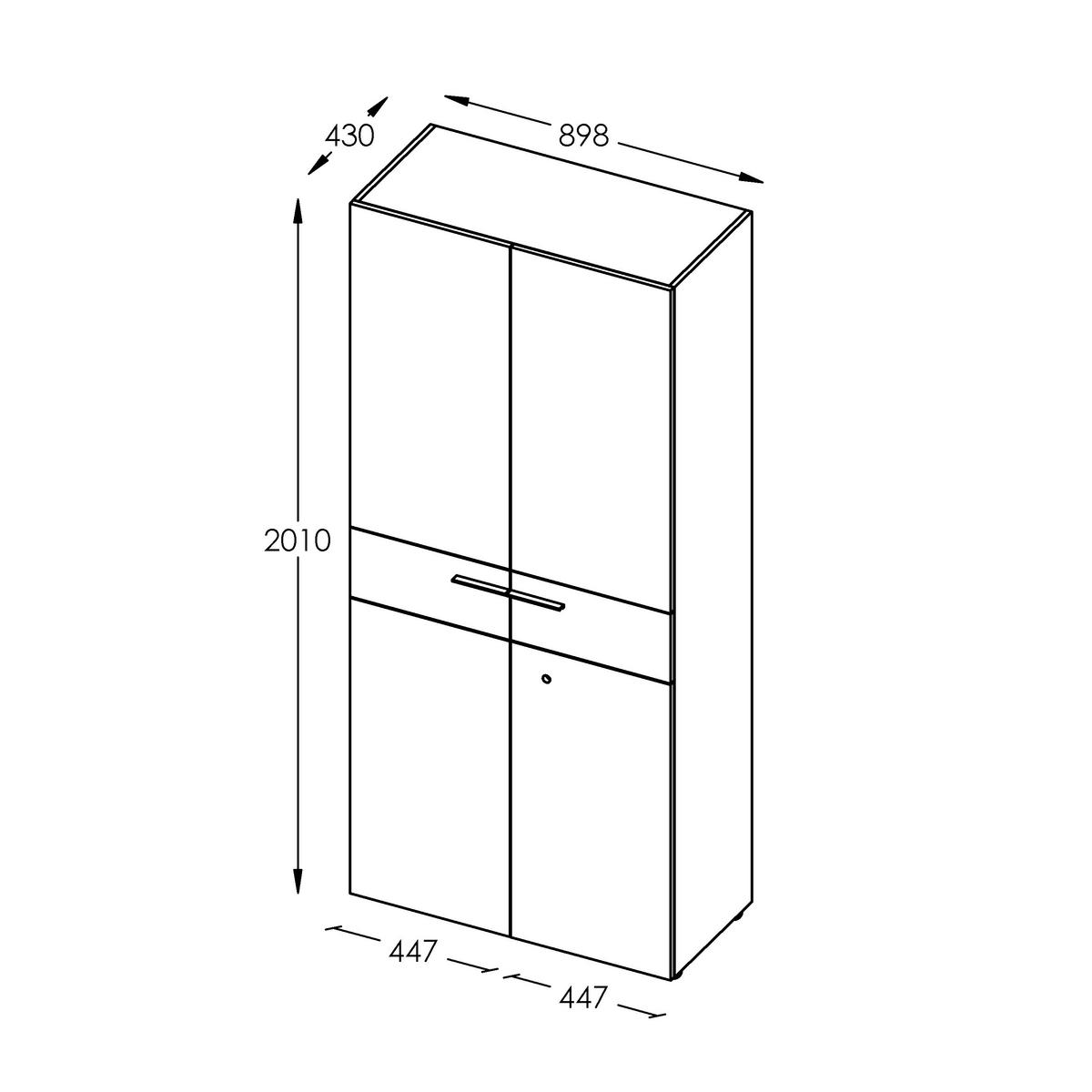 AKTENSCHRANK Schwarz, Eichefarben, Kaschmir  - Kaschmir/Eichefarben, MODERN, Holzwerkstoff (89,8/201/43cm) - Novel