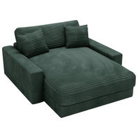 XXL-SESSEL Cord Dunkelgrün  - Dunkelgrün/Schwarz, Modern, Kunststoff/Textil (160/87/183cm) - Carryhome