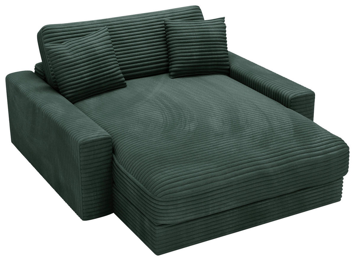 XXL-SESSEL Cord Dunkelgrün  - Dunkelgrün/Schwarz, Modern, Kunststoff/Textil (160/87/183cm) - Carryhome