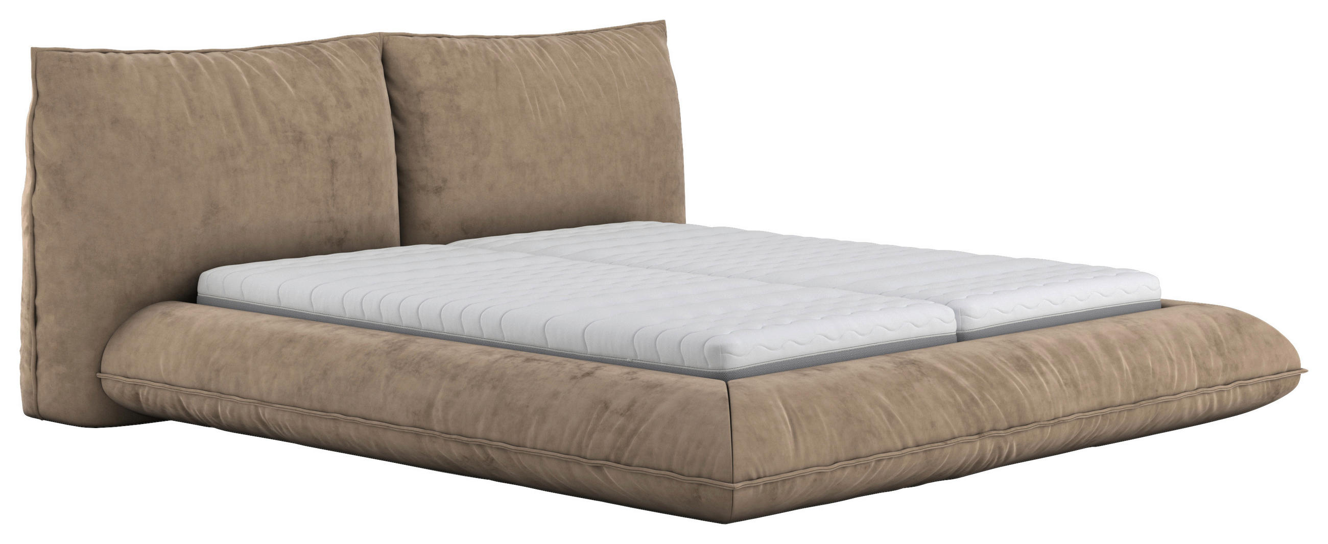 POLSTERBETT 200/200 cm,  in Rotbraun,  - Rotbraun/Schwarz, Design, Textil/Metall (200/200cm) - Belluti