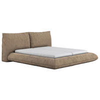 POLSTERBETT 200/200 cm,  in Rotbraun,  - Rotbraun/Schwarz, Design, Textil/Metall (200/200cm) - Belluti