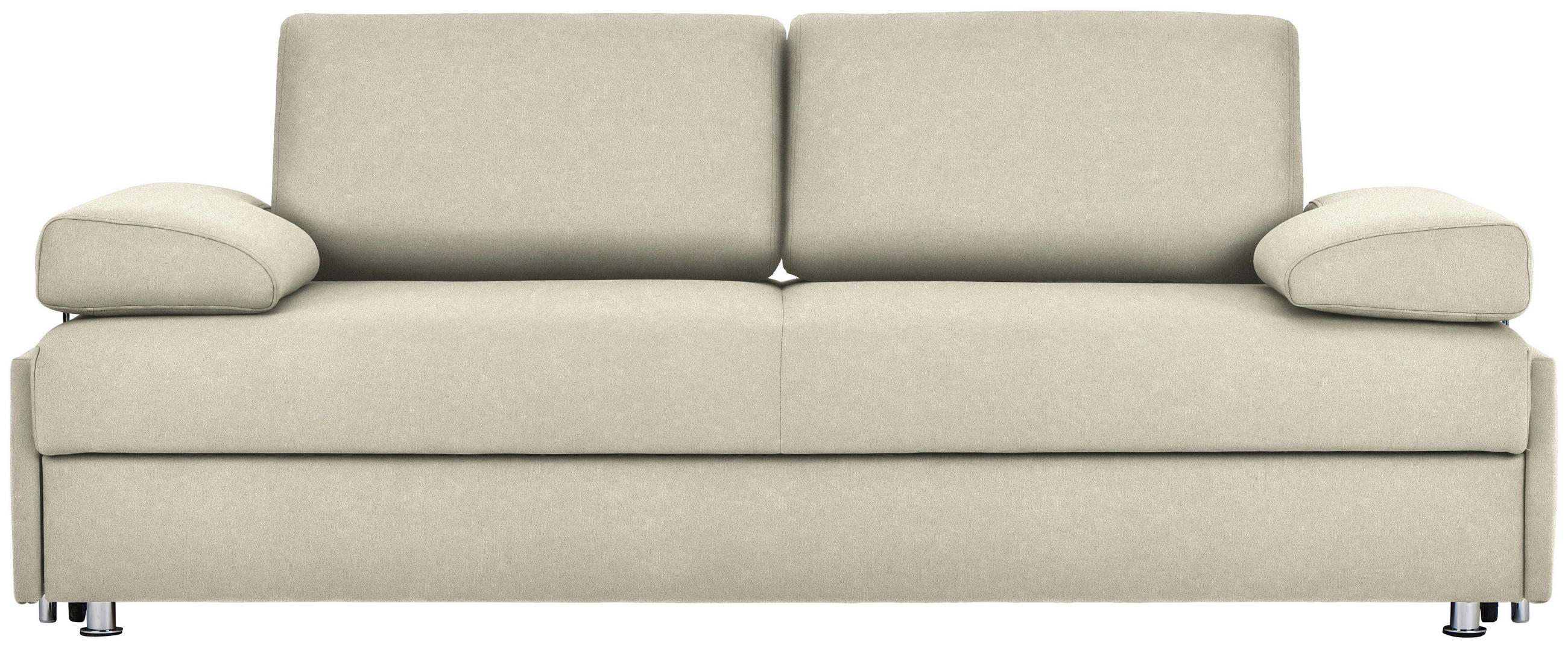 SCHLAFSOFA in Flachgewebe Beige  - Chromfarben/Beige, Design, Textil/Metall (212/84/100cm) - Bali