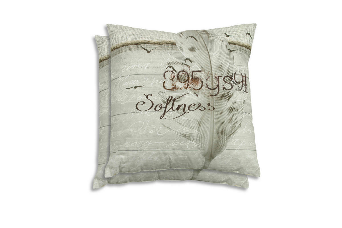 ZIERKISSENSET 2-teilig 48/48 cm  - Beige, Basics, Textil (48/48cm)