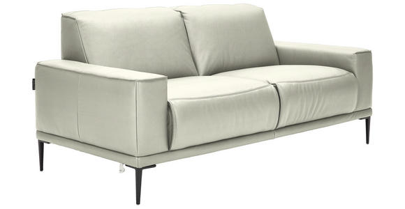 2-SITZER-SOFA  in Echtleder Weiß   - Schwarz/Weiß, Design, Leder/Metall (180/82/92cm) - Johann Jakob