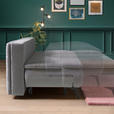 BOXSPRINGSOFA  mit Schlafen auf Sitzhöhe, Stoffauswahl, Liegefunktion, Rücken echt Flachgewebe Grau  - Schwarz/Grau, Design, Textil/Metall (204/93/100cm) - Novel