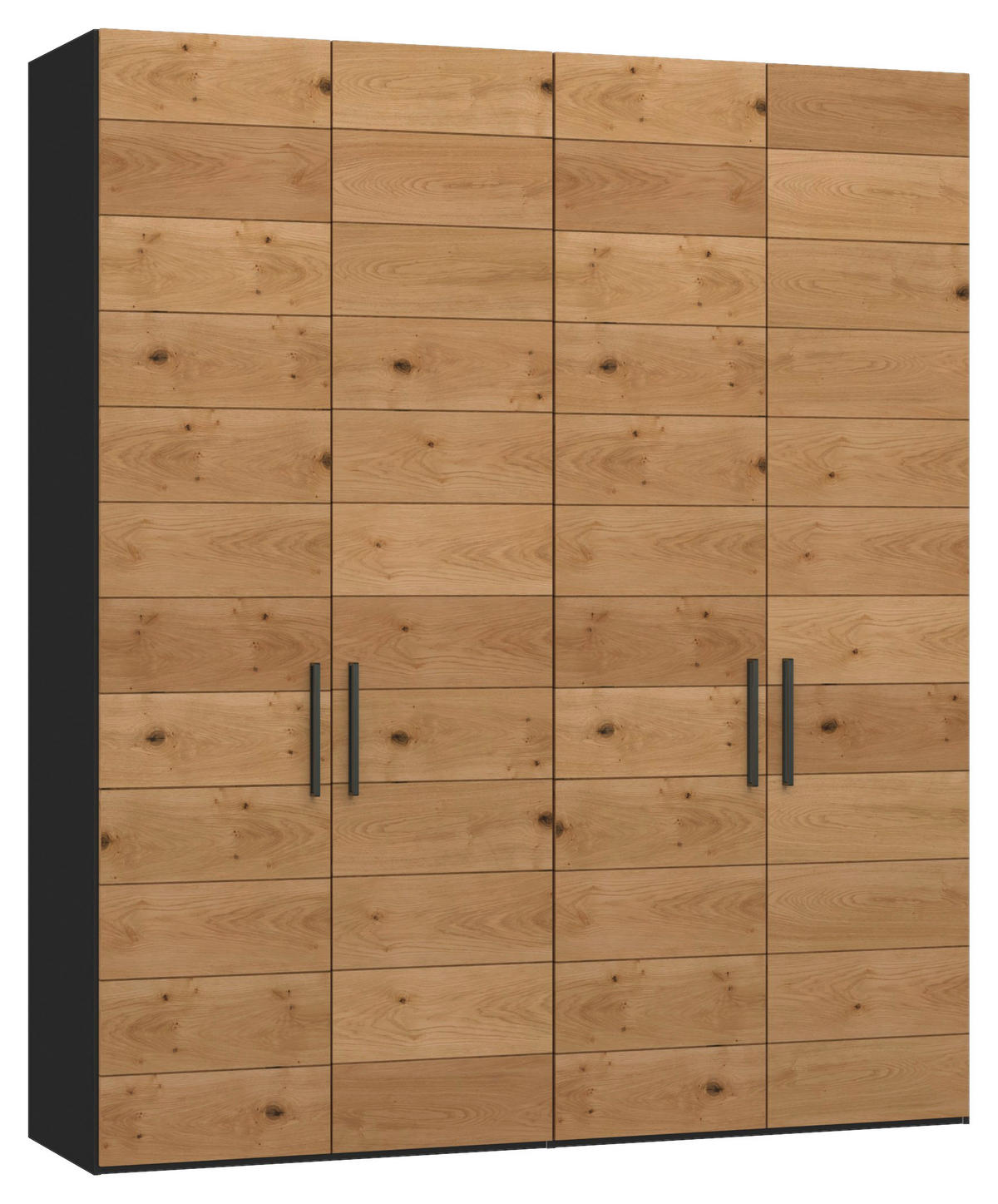 DREHTÜRENSCHRANK 203/220/59 cm,  in Schwarz, Wildeiche, 4-türig  - Wildeiche/Titanfarben, Design, Holz/Holzwerkstoff (203/220/59cm) - Jutzler