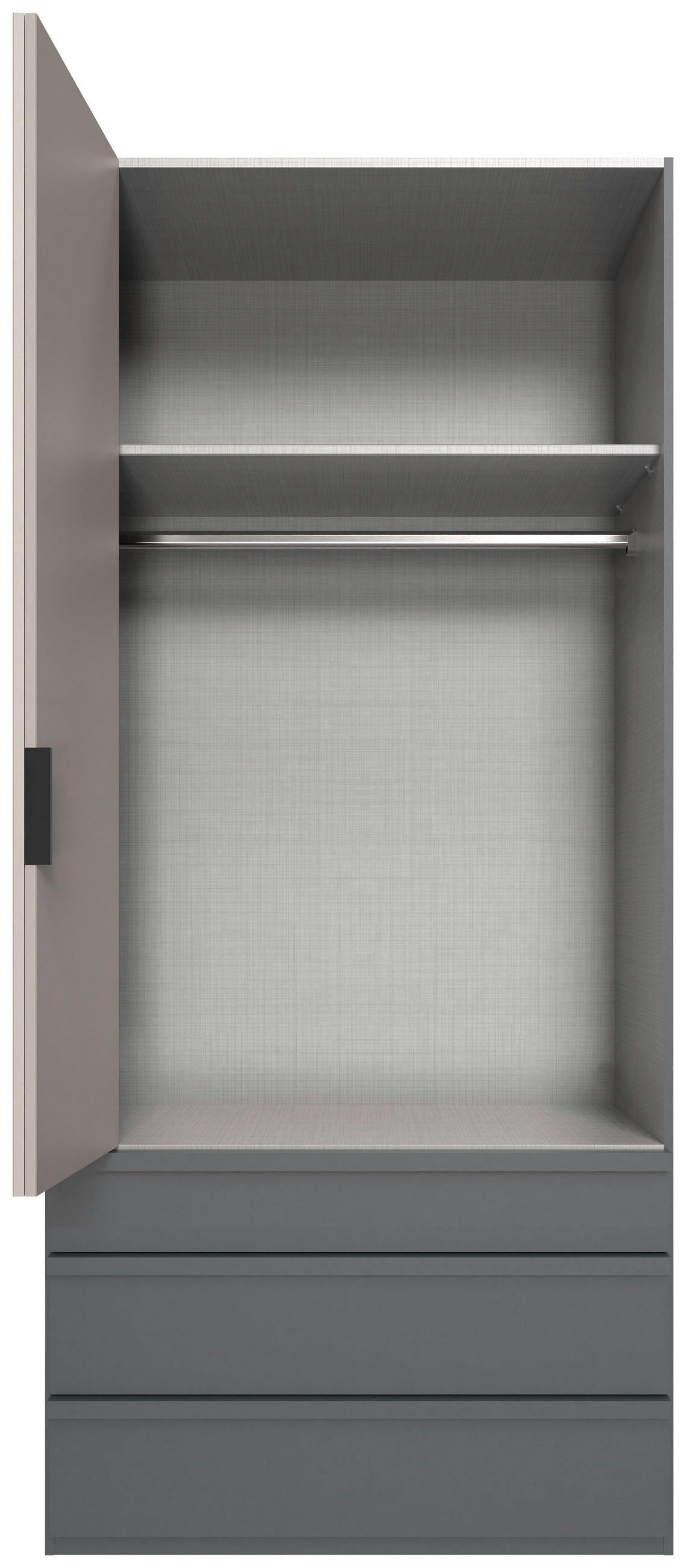 FALTTÜRENSCHRANK 100/236/58 cm 2-türig Graphitfarben, Grau, Sahara  - Schwarz/Graphitfarben, Design, Holzwerkstoff (100/236/58cm) - Boxxx
