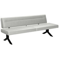 SITZBANK 220/87/70-86 cm  in Creme  - Creme/Schwarz, KONVENTIONELL, Textil/Metall (220/87/70-86cm) - Moderano