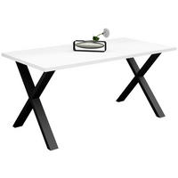 ESSTISCH rechteckig Schwarz, Weiß  - Schwarz/Weiß, MODERN, Holzwerkstoff/Metall (200/100/78cm) - Livetastic