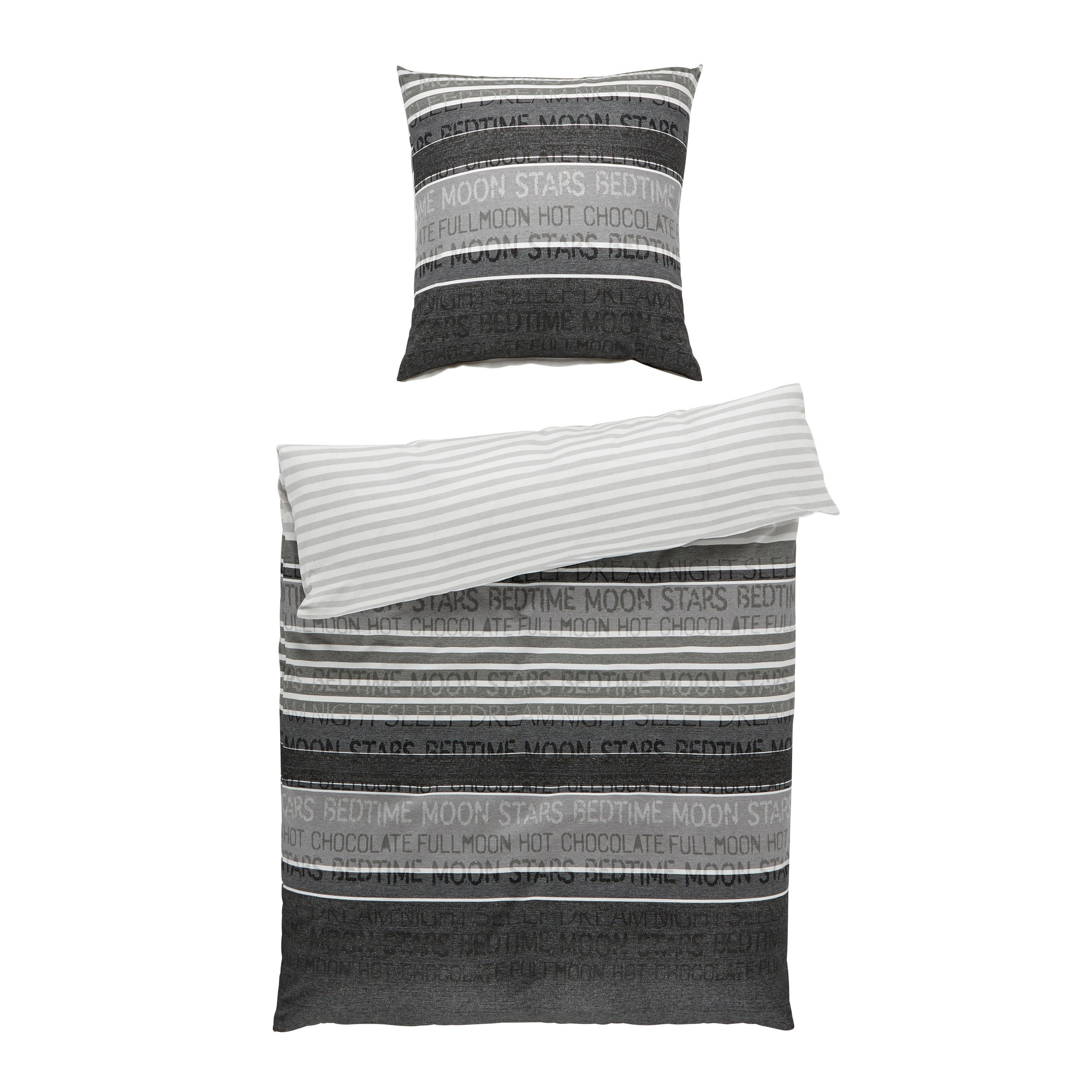 BETTWÄSCHE Davos Biber 135/200 cm  - Dunkelgrau/Hellgrau, Basics, Textil (135/200cm) - Janine