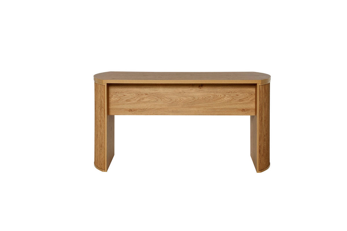 SCHREIBTISCH 148/59/75,2 cm Eichefarben Stauraum  - Eichefarben/Alufarben, MODERN, Holzwerkstoff/Metall (148/59/75,2cm) - MID.YOU