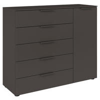 KOMMODE 120/100/42 cm Graphitfarben  - Graphitfarben/Schwarz, Modern, Holzwerkstoff/Kunststoff (120/100/42cm) - Rauch Möbel