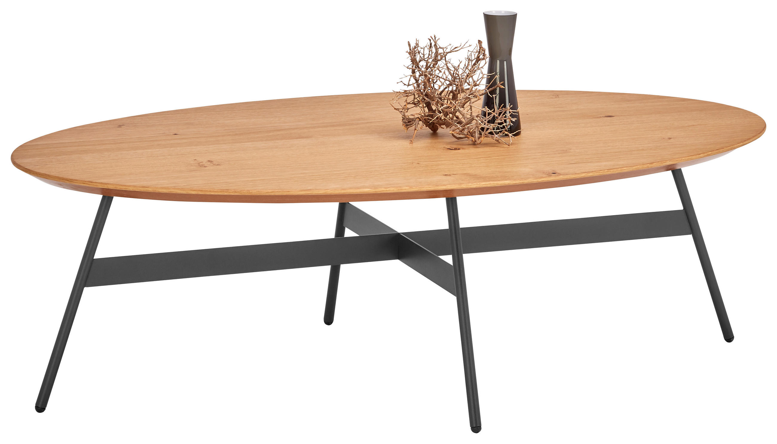 COUCHTISCH Holz, Metall 116/70/35 cm  - Eichefarben/Anthrazit, Design, Holz/Metall (116/70/35cm) - Venjakob