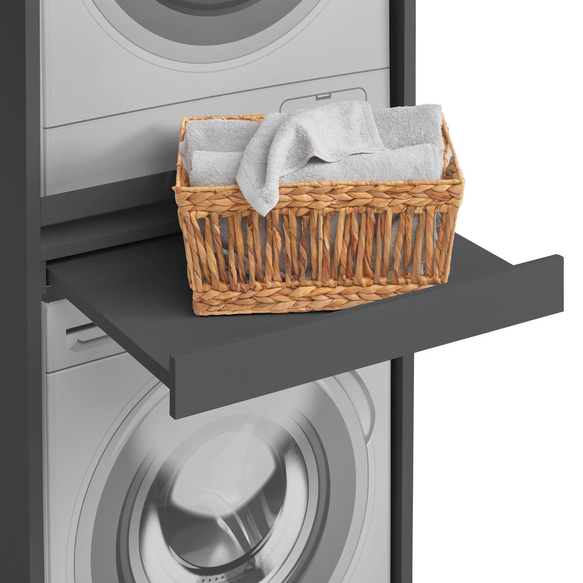 WASCHMASCHINENSCHRANK 67,5/210/67,5 cm  in Anthrazit  - Anthrazit, Basics, Holzwerkstoff (67,5/210/67,5cm) - Xora