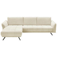 ECKSOFA in Chenille Naturfarben  178/285 cm  - Schwarz/Naturfarben, KONVENTIONELL, Textil/Metall (178/285cm) - Carryhome