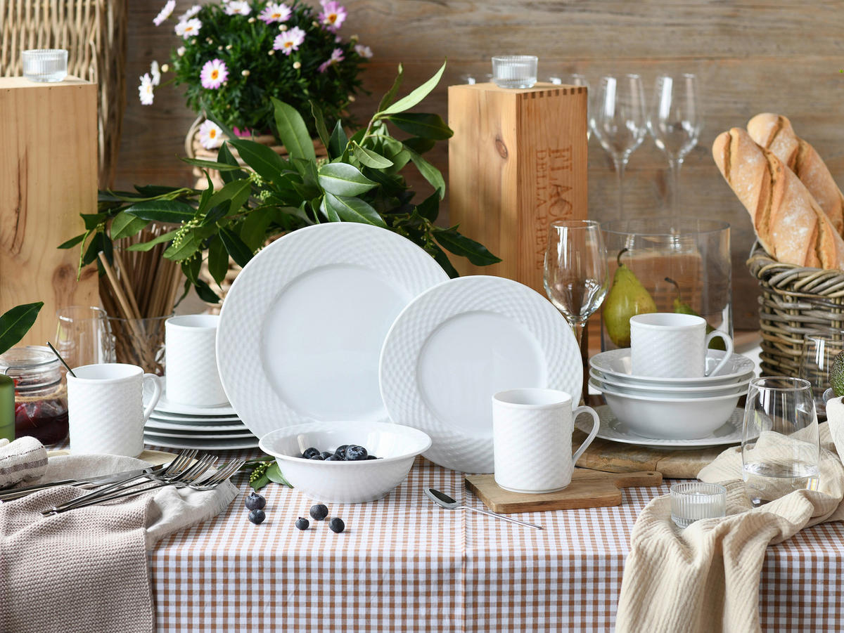 KOMBISERVICE Polo weiss 16-teilig  - Weiß, Basics, Keramik - Creatable