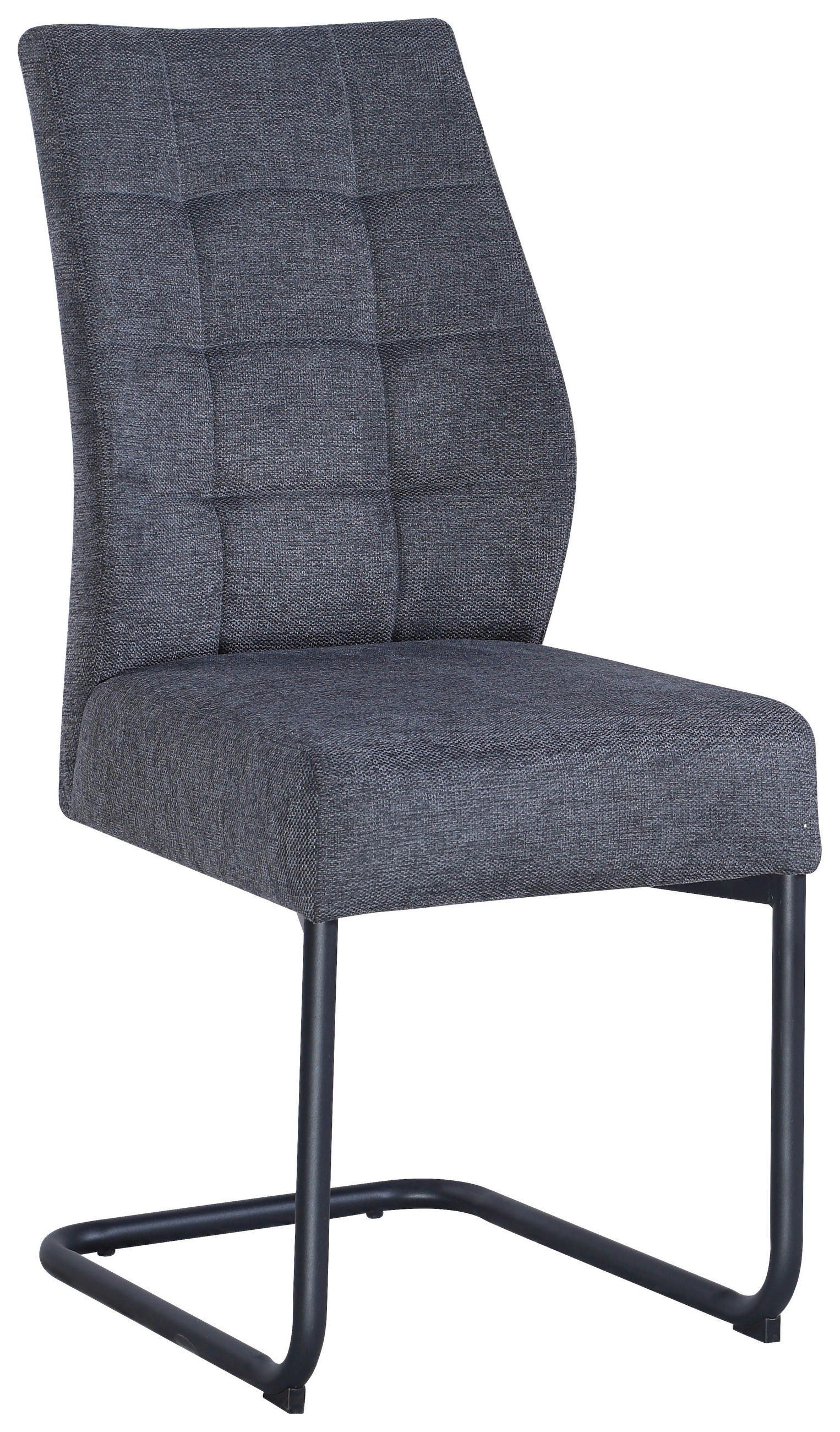 SCHWINGSTUHL  in Eisen Webstoff  - Anthrazit/Schwarz, Design, Textil/Metall (44/97/61cm) - Hom`in