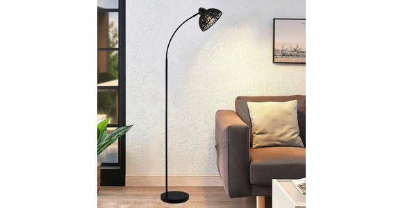 STEHLEUCHTE 55/24/155 cm - Schwarz, Trend, Papier/Metall (55/24/155cm) - Novel