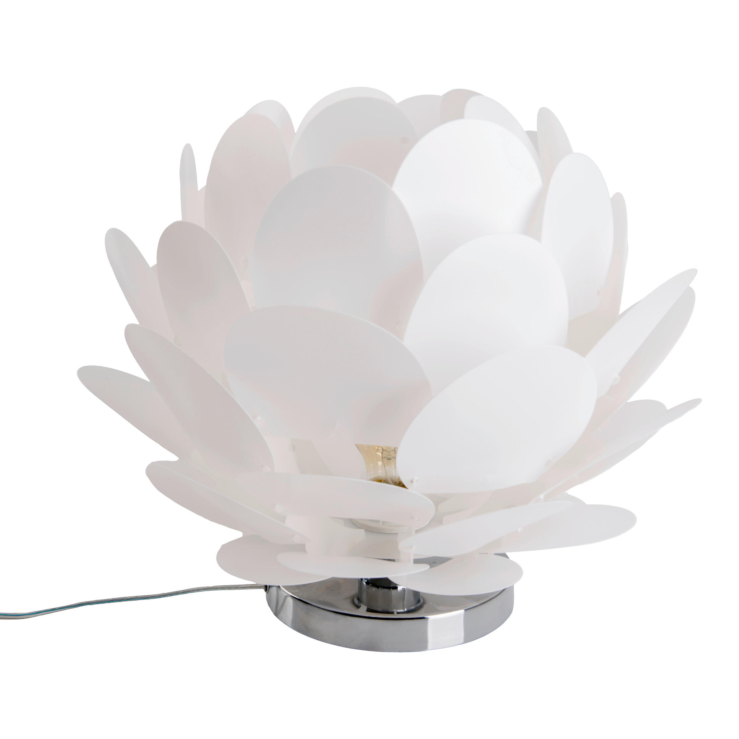 Näve Tischleuchte Silber, Weiß 31 cm