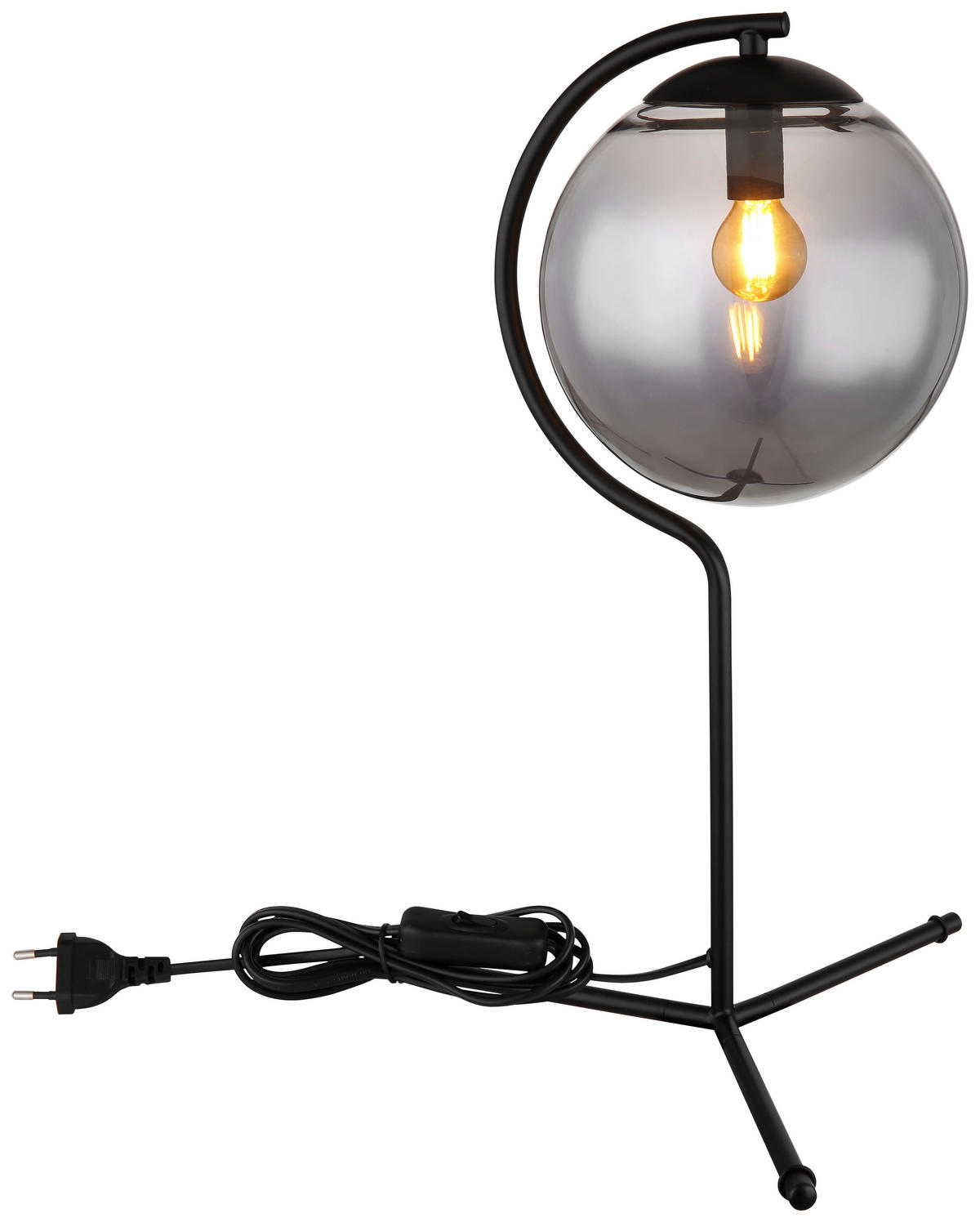 TISCHLEUCHTE - Schwarz, Basics, Glas/Metall (35/50cm) - Globo