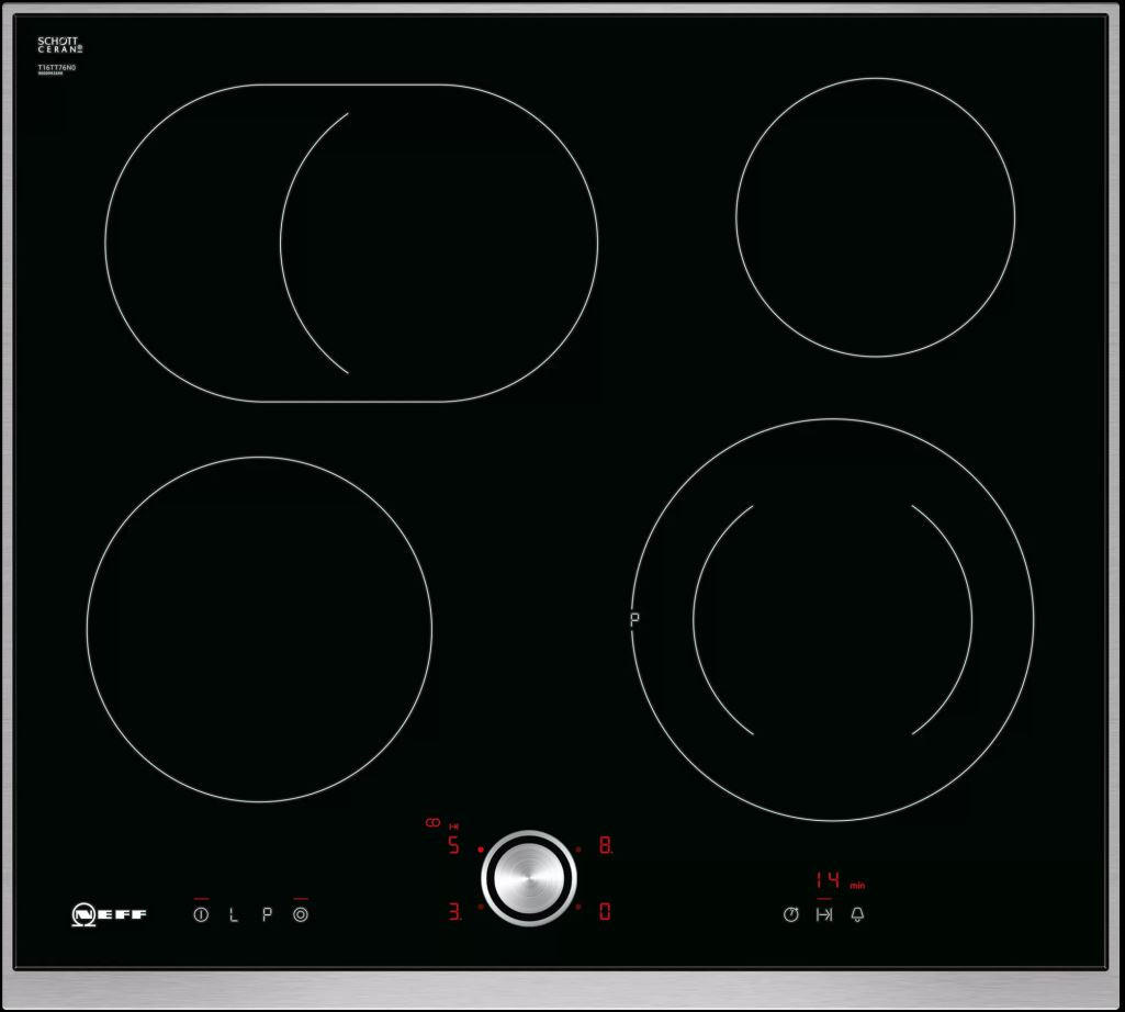 PLITĂ VITROCERAMICĂ - negru, Design, sticlă (60,6/4,3/54,6cm) - Neff