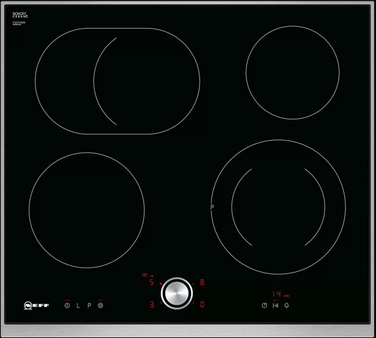 PLITĂ VITROCERAMICĂ - negru, Design, sticlă (60,6/4,3/54,6cm) - Neff