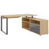 ECKSCHREIBTISCH 160/158/75 cm  in Anthrazit, Hickory  - Anthrazit/Alufarben, Basics, Holzwerkstoff/Metall (160/158/75cm) - Novel