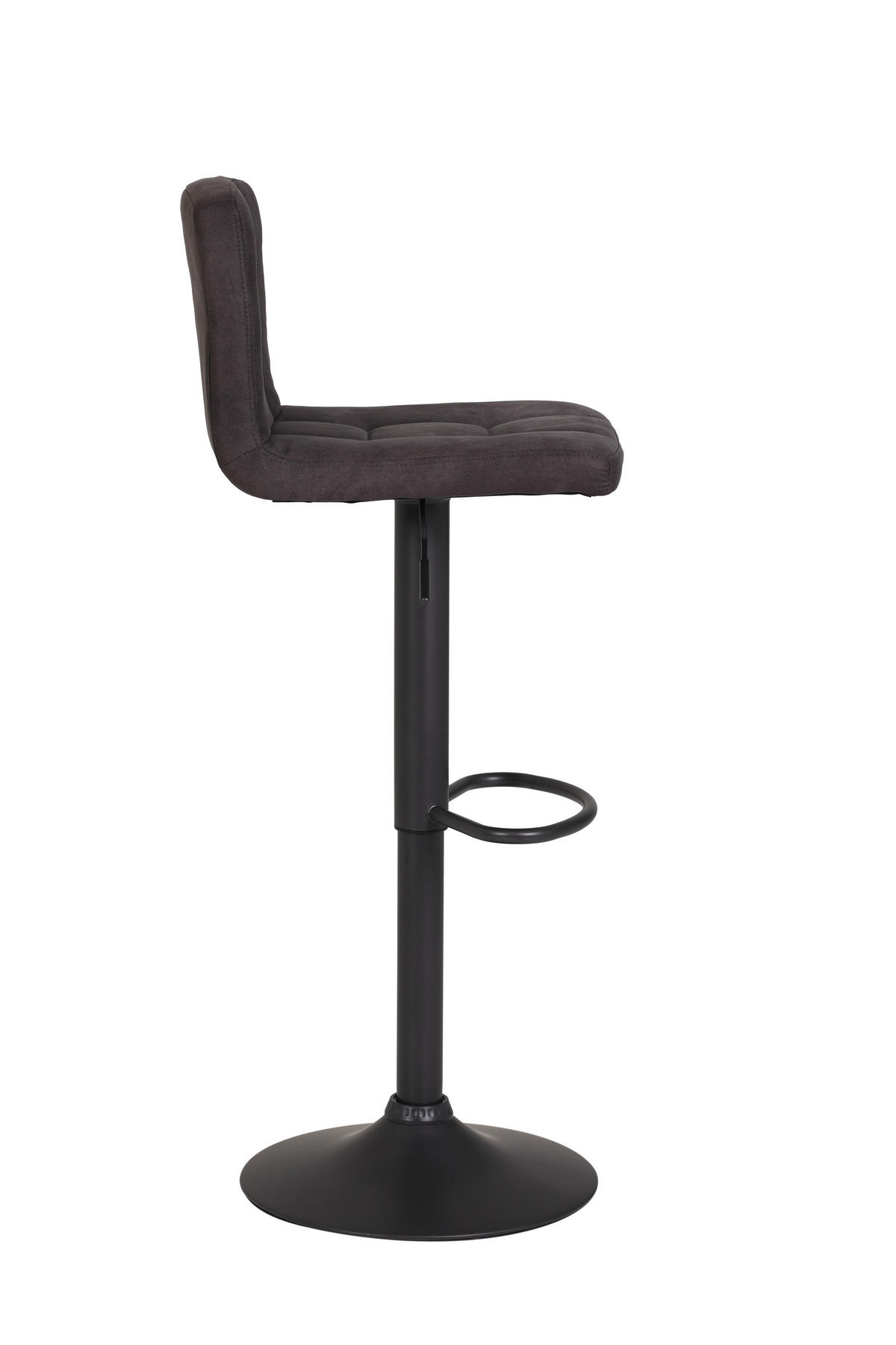 BARHOCKER-SET Mikrofaser Anthrazit Stahl Sitzfläche 360° drehbar  - Dunkelgrau/Anthrazit, MODERN, Textil/Metall (40/85/48cm) - MID.YOU