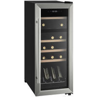 WEINKÜHLSCHRANK  - Edelstahlfarben/Schwarz, Basics, Glas/Holz (34,5/51,6/84,5cm) - Atrigo