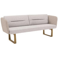 SITZBANK 224/91/69 cm Flachgewebe Hellgrau, Beige massiv Holz  - Eichefarben/Beige, Design, Holz/Textil (224/91/69cm) - Valnatura