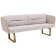 SITZBANK 224/91/69 cm Flachgewebe Hellgrau, Beige massiv Holz  - Eichefarben/Beige, Design, Holz/Textil (224/91/69cm) - Valnatura