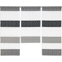 KURZGARDINE 3ER SET   90/80 cm   - Hellgrau/Weiß, Design, Textil (90/80cm)