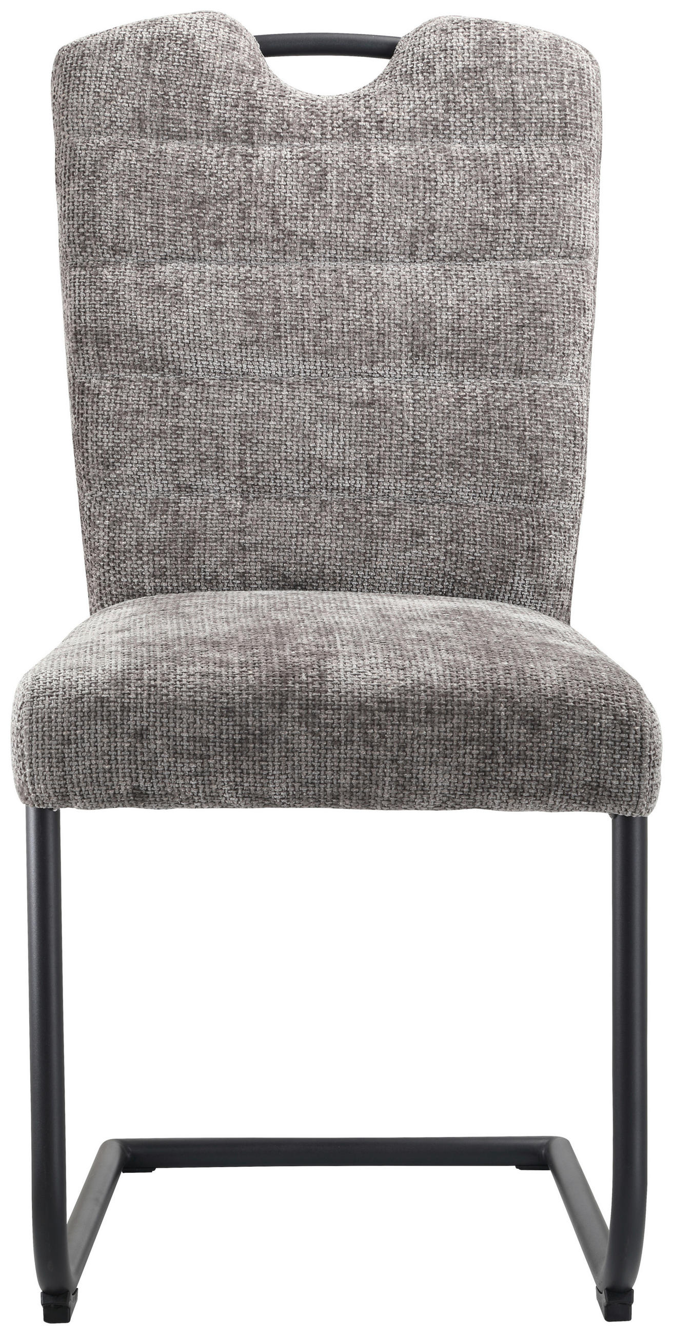 SCAUN CANTILEVER din metal, textil gri, negru  - negru/gri, Design, metal/textil (46/97/59cm) - Novel