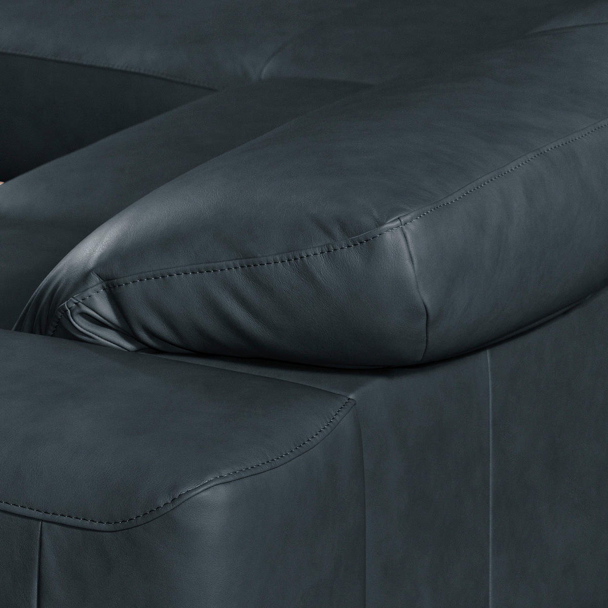 ECKSOFA  in Echtleder Blau  187/295 cm  - Chromfarben/Blau, Design, Leder/Metall (187/295cm) - Livetastic