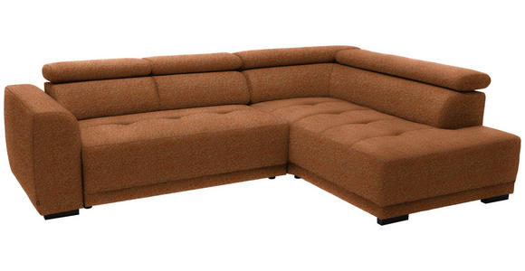 ECKSOFA in Struktur Rostfarben 284/205 cm - Rostfarben/Schwarz, Design, Kunststoff/Textil (284/205cm) - Xora