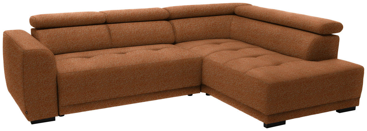 ECKSOFA in Struktur Rostfarben  284/205 cm  - Rostfarben/Schwarz, Design, Kunststoff/Textil (284/205cm) - Xora