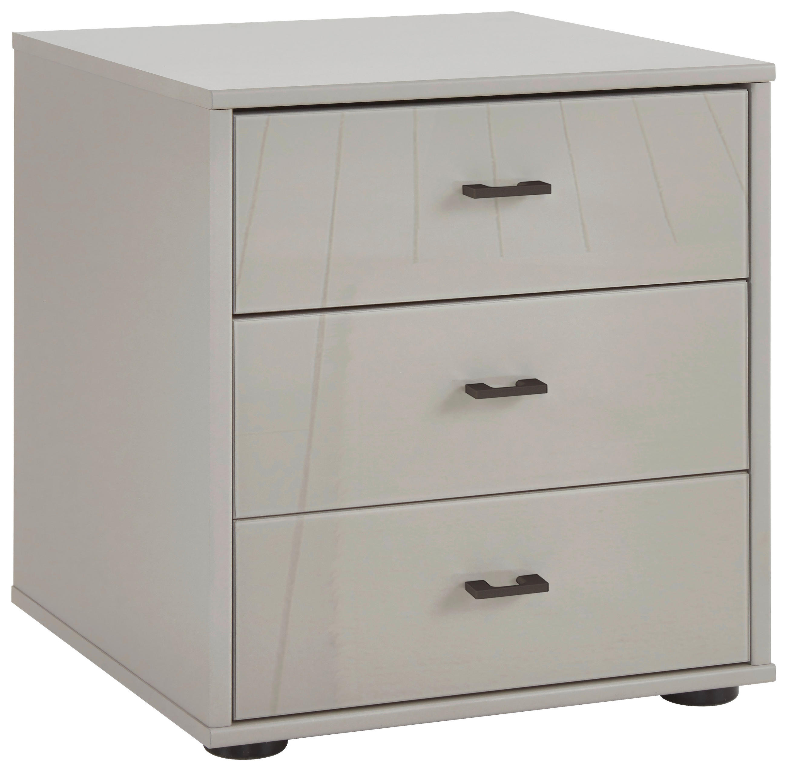 NACHTSCHRANK 60/64/43 cm  - Schieferfarben/Grau, KONVENTIONELL, Glas/Holzwerkstoff (60/64/43cm) - Novel