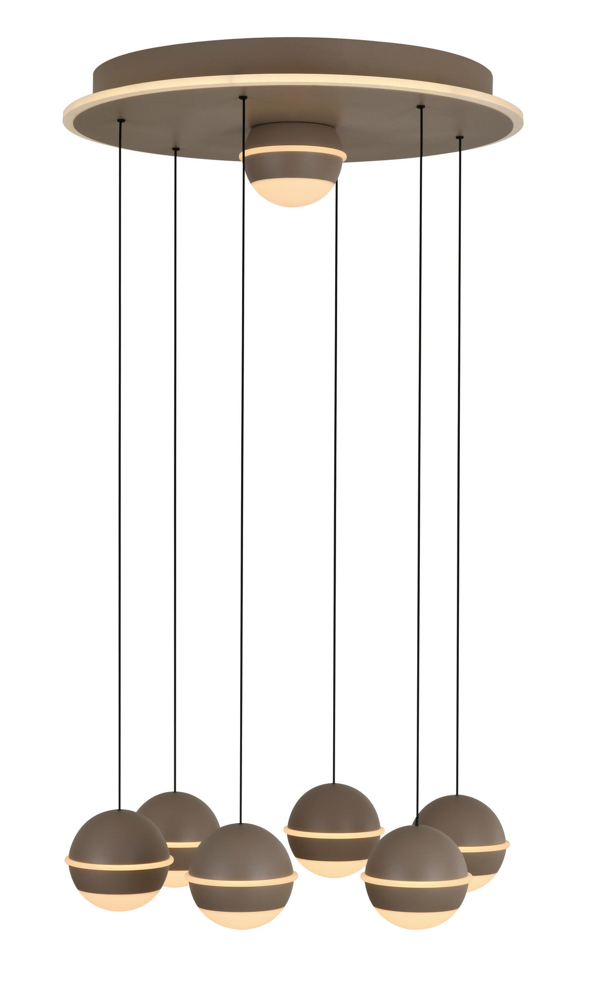 LED-HÄNGELEUCHTE Biarritz 46/150/46 cm  - Sandfarben, Design, Kunststoff/Metall (46/150/46cm)