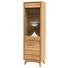 VITRINE Wildeiche furniert, massiv Eichefarben - Chromfarben/Eichefarben, Natur, Glas/Holz (58/199/40cm) - Carryhome