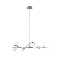 HÄNGELEUCHTE Flaming 120/73,5/195 cm   - Chromfarben/Weiß, LIFESTYLE, Glas/Metall (120/73,5/195cm) - Trio Leuchten