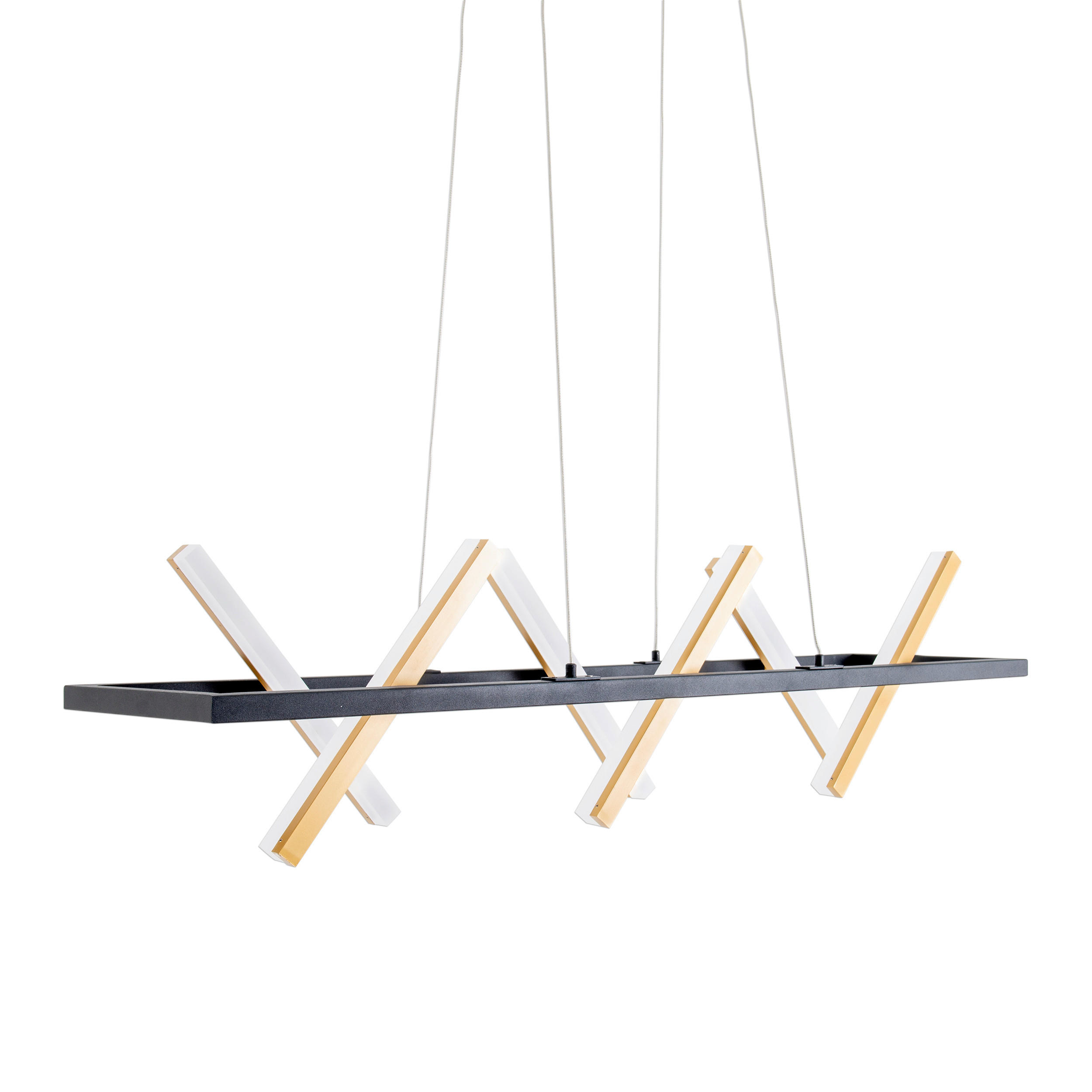 HÄNGELEUCHTE 100/54/132 cm   - Goldfarben/Schwarz, Design, Kunststoff/Metall (100/54/132cm) - Näve