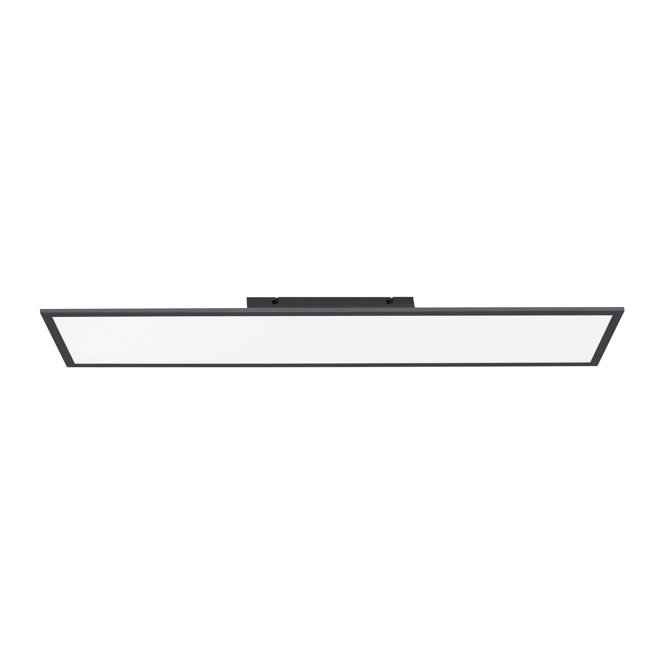 LED-DECKENLEUCHTE Flat 100/25/5,3 cm  - Schwarz, Basics, Kunststoff/Metall (100/25/5,3cm)