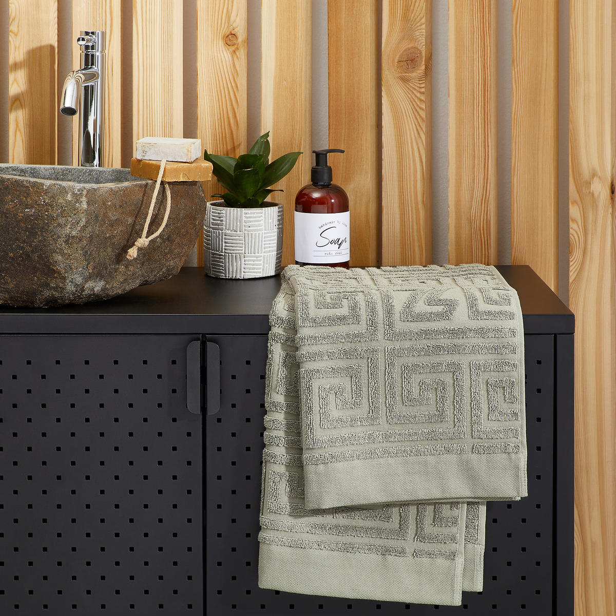 HANDTUCH Water legacy Olivgrün  - Olivgrün, Basics, Textil (50/100cm) - Zoeppritz