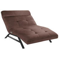 RELAXLIEGE in Mikrofaser Braun  - Schwarz/Braun, Design, Textil/Metall (120/54-113/158-198cm) - Pure Home Lifestyle