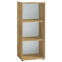 AKTENREGAL Weiß, Eichefarben  - Eichefarben/Schwarz, MODERN, Glas/Holzwerkstoff (50/120/37cm) - Novel