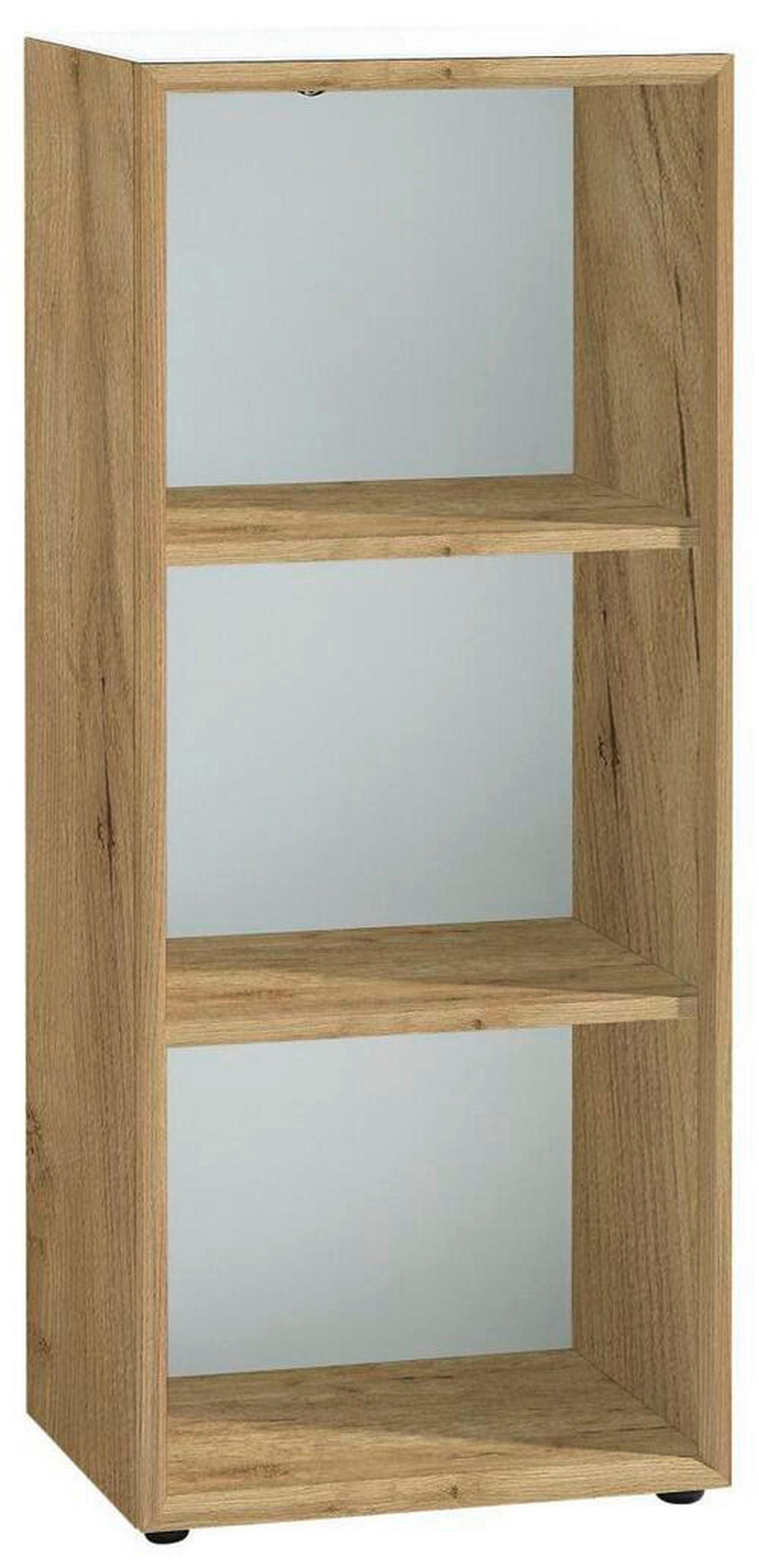 AKTENREGAL Weiß, Eichefarben  - Eichefarben/Schwarz, MODERN, Glas/Holzwerkstoff (50/120/37cm) - Novel