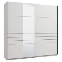 SKRIŇA S POS. DVER. – HOR.VED, biela, 220/217,5/61 cm - čierna/biela, Basics, kov/kompozitné drevo (220/217,5/61cm) - Xora